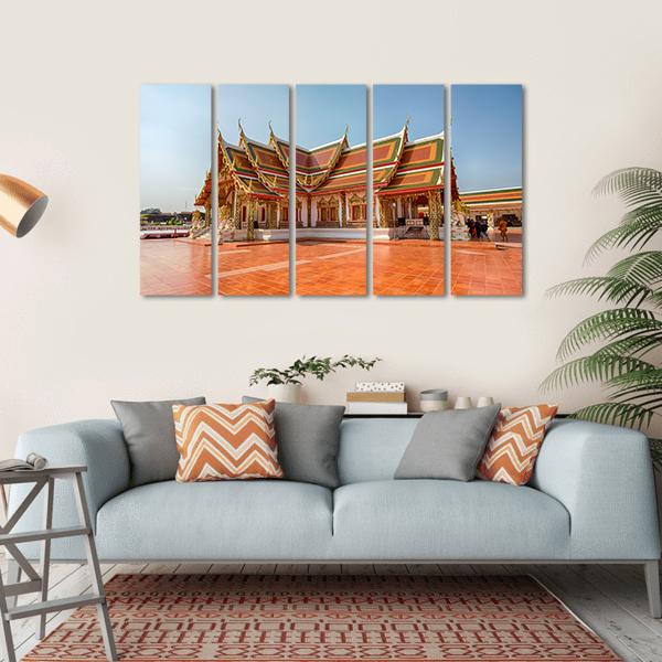 Phra That Choeng Chum Temple Canvas Wall Art-5 Horizontal-Gallery Wrap-22" x 12"-Tiaracle