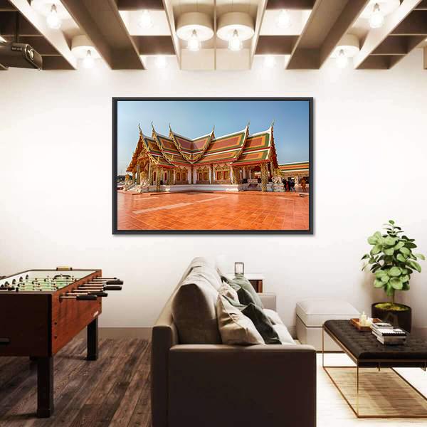 Phra That Choeng Chum Temple Canvas Wall Art-3 Horizontal-Gallery Wrap-25" x 16"-Tiaracle