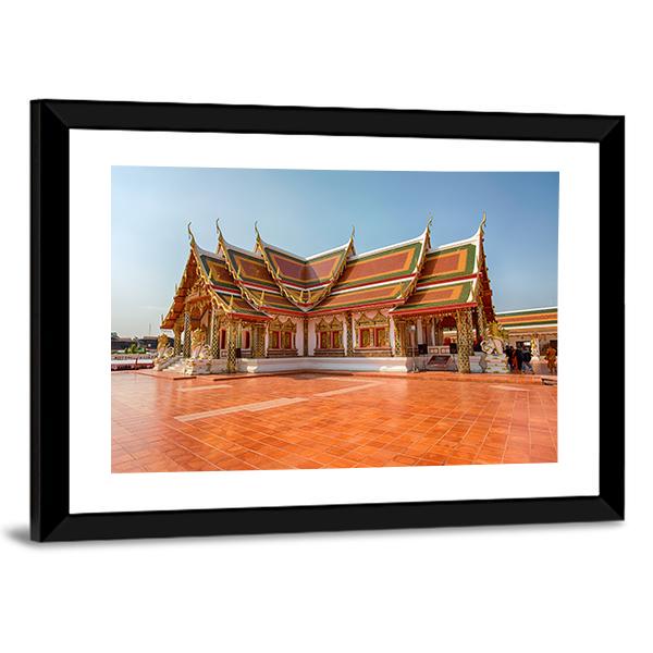 Phra That Choeng Chum Temple Canvas Wall Art-3 Horizontal-Gallery Wrap-25" x 16"-Tiaracle
