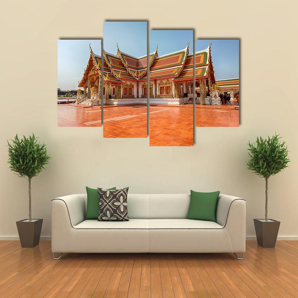 Phra That Choeng Chum Temple Canvas Wall Art-4 Pop-Gallery Wrap-50" x 32"-Tiaracle