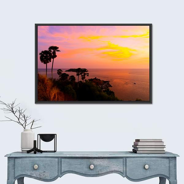 Phromthep Cape View Point Canvas Wall Art-1 Piece-Floating Frame-24" x 16"-Tiaracle