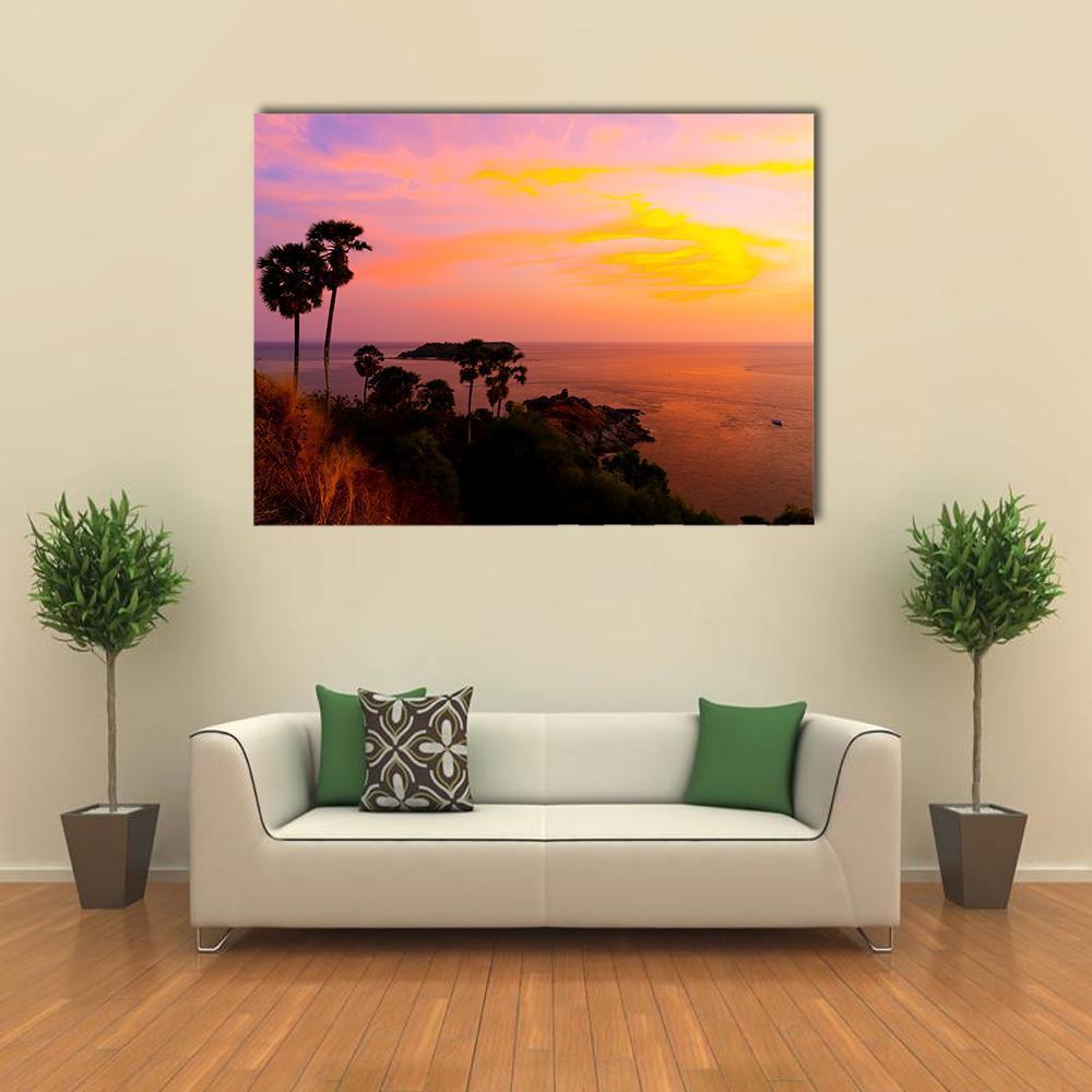 Phromthep Cape View Point Canvas Wall Art-1 Piece-Gallery Wrap-48" x 32"-Tiaracle