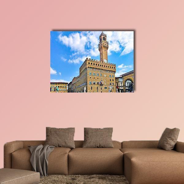 Piazza Della Signoria Canvas Wall Art-1 Piece-Gallery Wrap-36" x 24"-Tiaracle