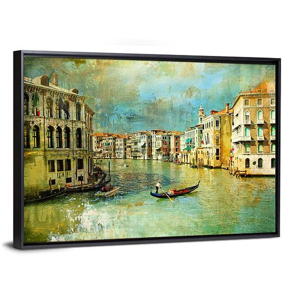Pictorial Venice Canvas Wall Art-3 Horizontal-Gallery Wrap-25" x 16"-Tiaracle