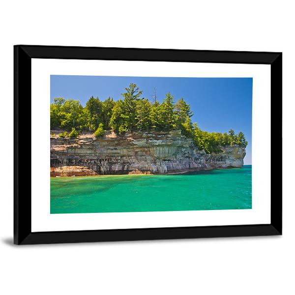 Pictured Rocks National Lakeshore Canvas Wall Art-3 Horizontal-Gallery Wrap-25" x 16"-Tiaracle