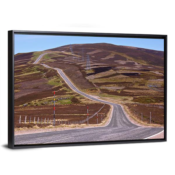 Picturesque Road In Scottish Highlands Canvas Wall Art-3 Horizontal-Gallery Wrap-25" x 16"-Tiaracle