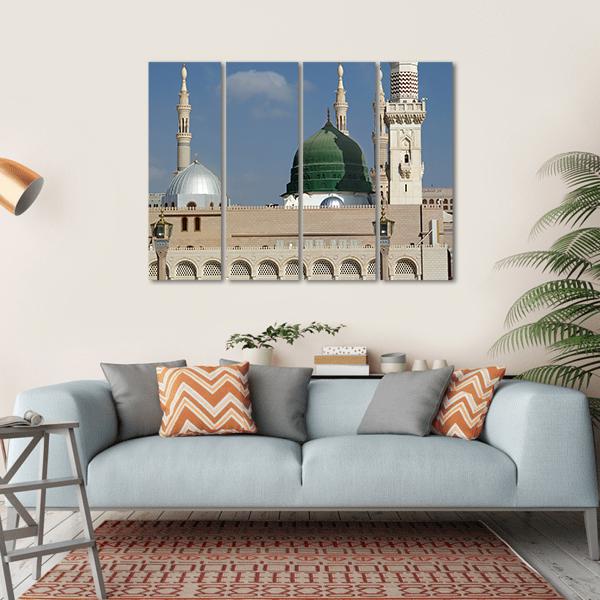 Masjid-E-Nabawi Canvas Wall Art-4 Horizontal-Gallery Wrap-34" x 24"-Tiaracle