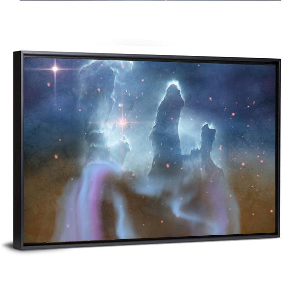 Pillars Of Creation - Eagle Nebula Canvas Wall Art-3 Horizontal-Gallery Wrap-25" x 16"-Tiaracle