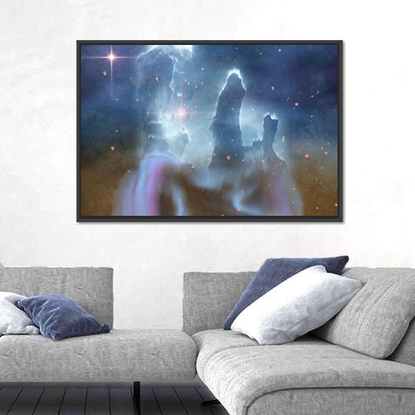 Pillars Of Creation - Eagle Nebula Canvas Wall Art-3 Horizontal-Gallery Wrap-25" x 16"-Tiaracle