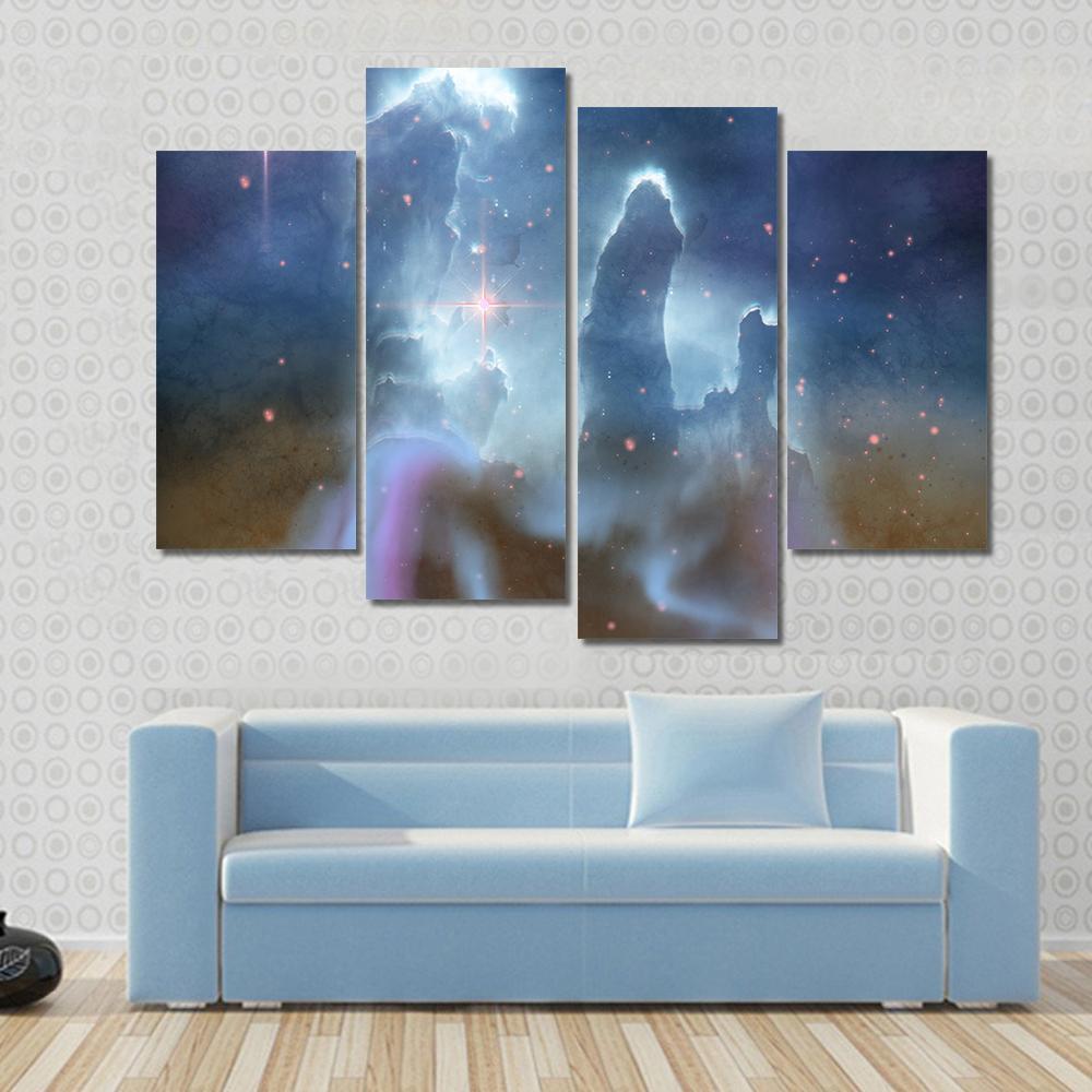 Pillars Of Creation - Eagle Nebula Canvas Wall Art-4 Pop-Gallery Wrap-50" x 32"-Tiaracle
