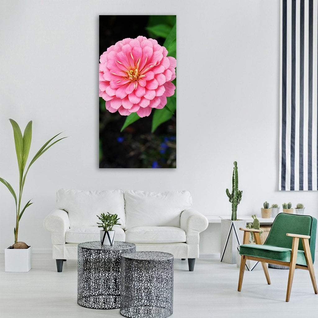 Pink Floral Blossom Flower Vertical Canvas Wall Art-1 Vertical-Gallery Wrap-12" x 24"-Tiaracle