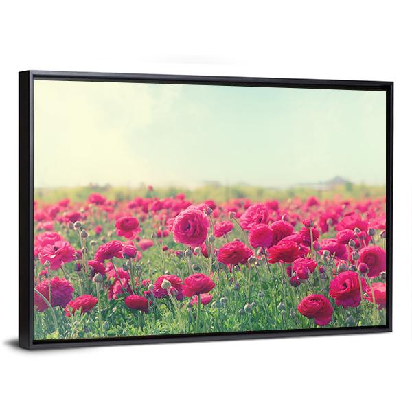 Pink Flowers In Spring Canvas Wall Art-3 Horizontal-Gallery Wrap-25" x 16"-Tiaracle