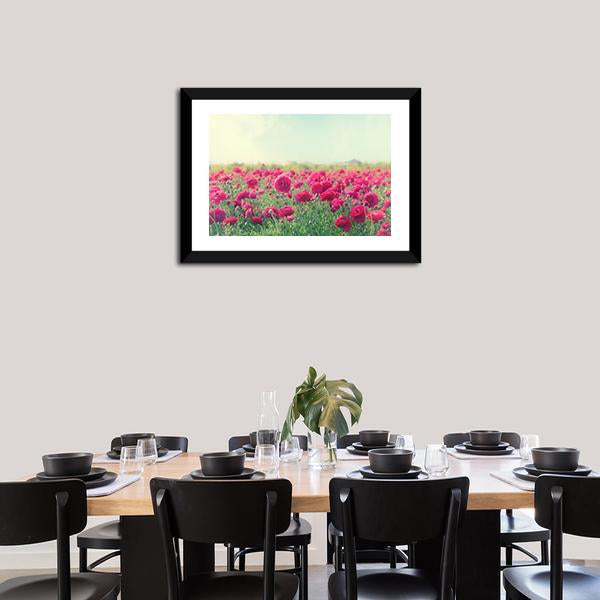 Pink Flowers In Spring Canvas Wall Art-1 Piece-Framed Print-20" x 16"-Tiaracle