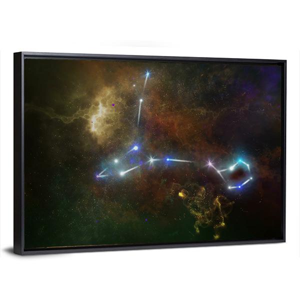 Pisces Constellation Canvas Wall Art-3 Horizontal-Gallery Wrap-25" x 16"-Tiaracle