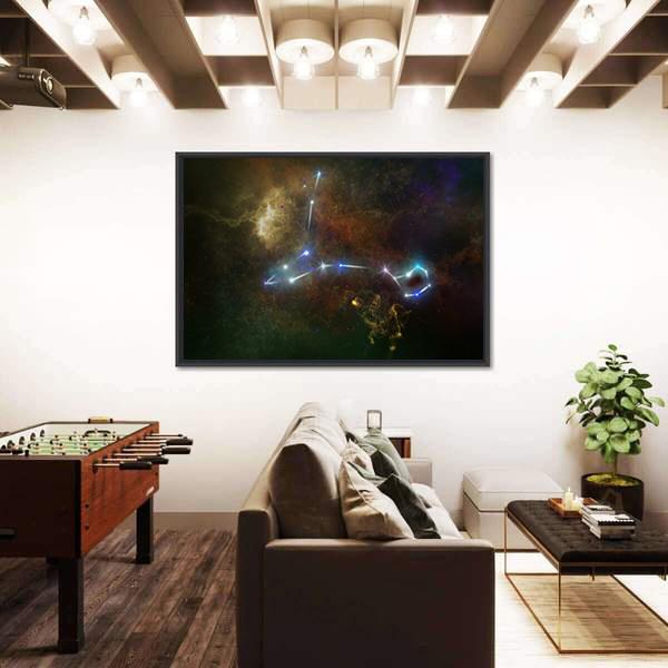 Pisces Constellation Canvas Wall Art-3 Horizontal-Gallery Wrap-25" x 16"-Tiaracle