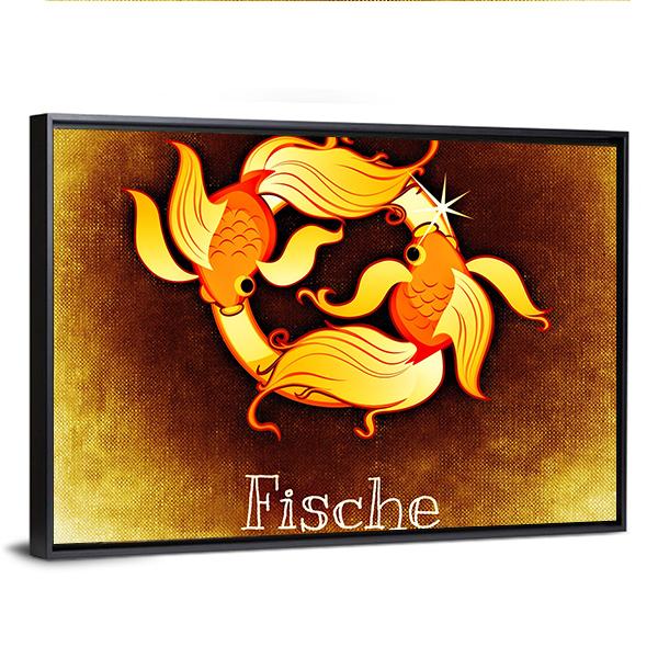 Pisces Horoscope Canvas Wall Art-3 Horizontal-Gallery Wrap-25" x 16"-Tiaracle