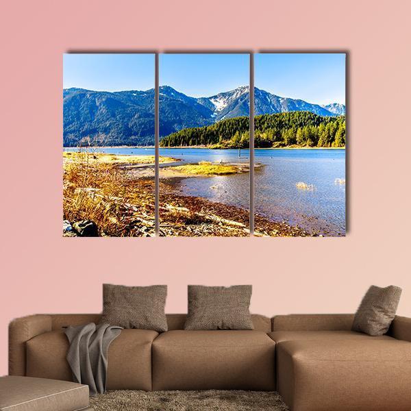 Pitt Lake With Tingle Peak Canvas Wall Art-3 Horizontal-Gallery Wrap-37" x 24"-Tiaracle