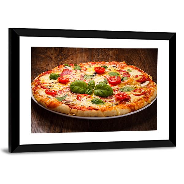 Pizza On A Plate Canvas Wall Art-3 Horizontal-Gallery Wrap-25" x 16"-Tiaracle