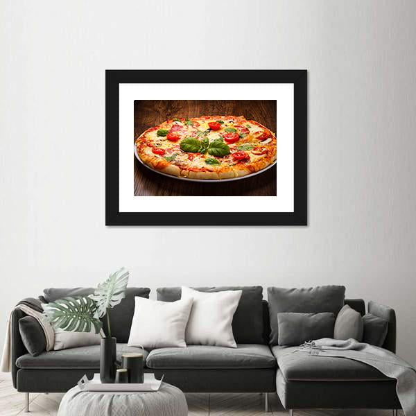 Pizza On A Plate Canvas Wall Art-3 Horizontal-Gallery Wrap-25" x 16"-Tiaracle