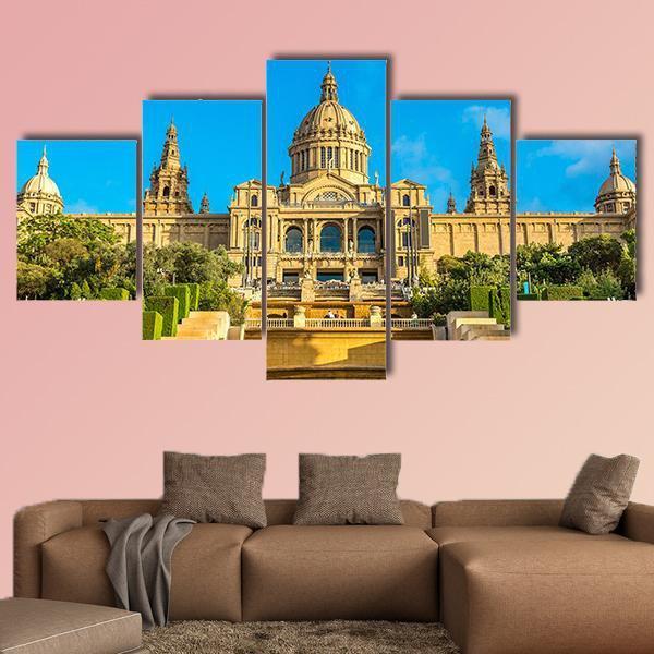Placa de Ispania in Barcelona Spain Canvas Wall Art-5 Star-Gallery Wrap-62" x 32"-Tiaracle
