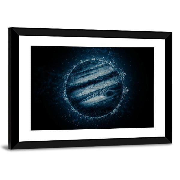 Planet In Water Canvas Wall Art-3 Horizontal-Gallery Wrap-25" x 16"-Tiaracle