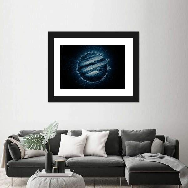 Planet In Water Canvas Wall Art-3 Horizontal-Gallery Wrap-25" x 16"-Tiaracle