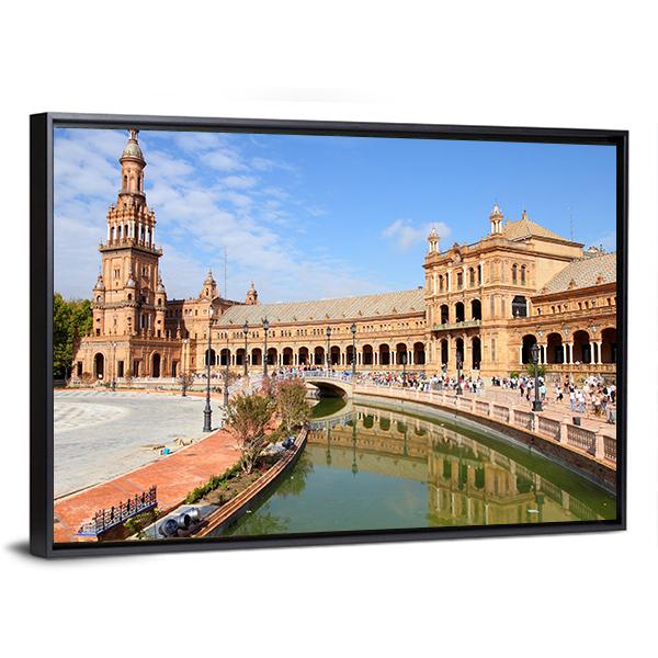 Plaza De Espana Canvas Wall Art-3 Horizontal-Gallery Wrap-25" x 16"-Tiaracle