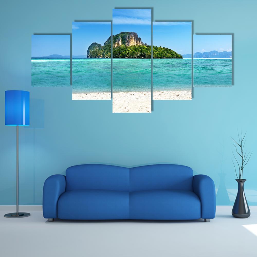 Poda Island In Thailand Canvas Wall Art-5 Star-Gallery Wrap-62" x 32"-Tiaracle