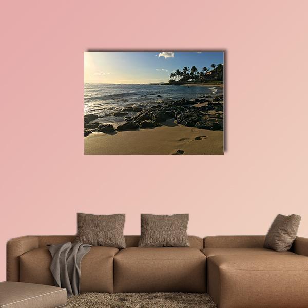 Poipu Beach Park On The Hawaiian Island Of Kauai Canvas Wall Art-1 Piece-Gallery Wrap-48" x 32"-Tiaracle