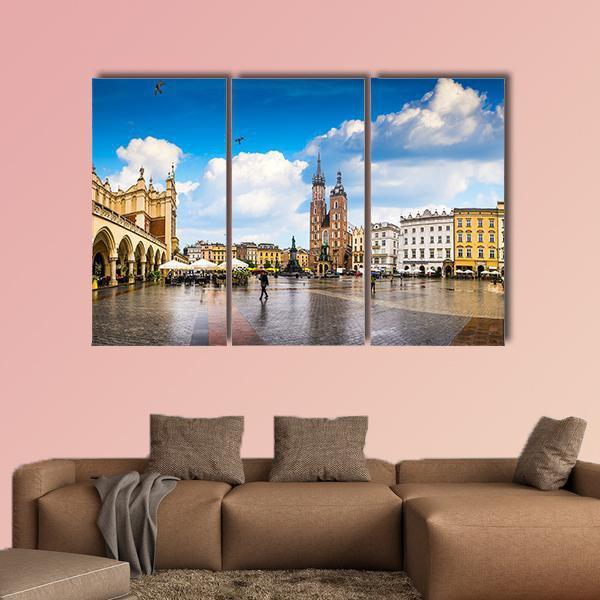 Poland's Historic Center Canvas Wall Art-3 Horizontal-Gallery Wrap-25" x 16"-Tiaracle
