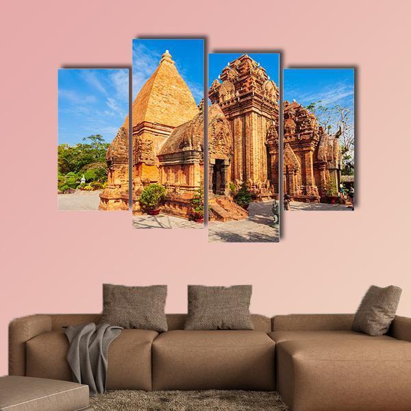 Ponagar Temple In Vietnam Canvas Wall Art-4 Pop-Gallery Wrap-50" x 32"-Tiaracle