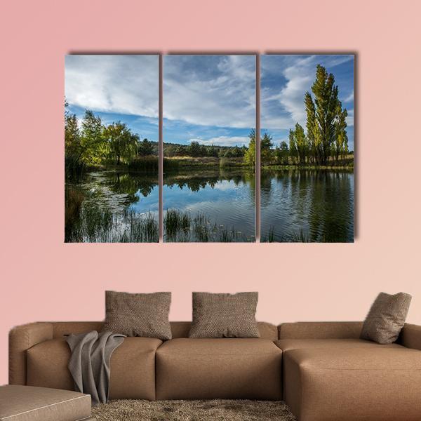 Pond In The Arizona Desert Canvas Wall Art-3 Horizontal-Gallery Wrap-37" x 24"-Tiaracle