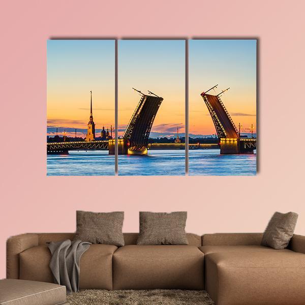 Postcard View Of Palace Bridge Canvas Wall Art-3 Horizontal-Gallery Wrap-37" x 24"-Tiaracle