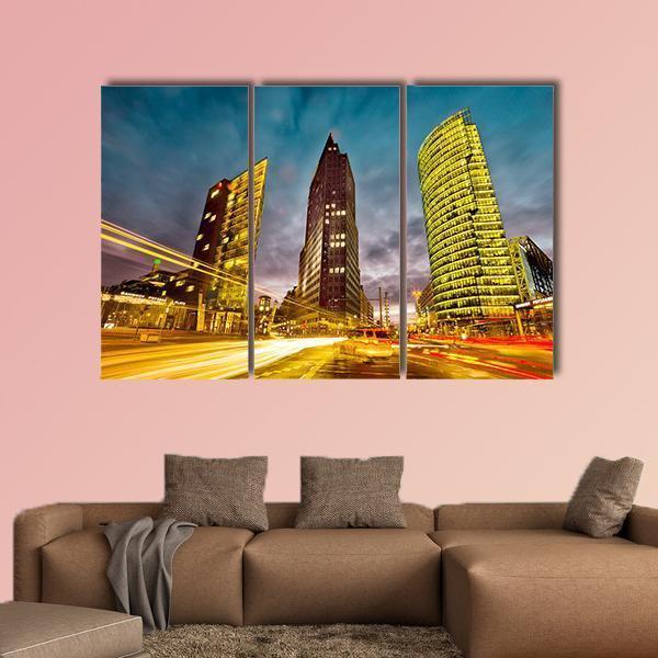 Potsdamer Platz In The City Center Of Berlin Canvas Wall Art-3 Horizontal-Gallery Wrap-37" x 24"-Tiaracle