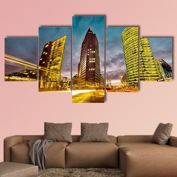 Potsdamer Platz In The City Center Of Berlin Canvas Wall Art-5 Star-Gallery Wrap-62" x 32"-Tiaracle