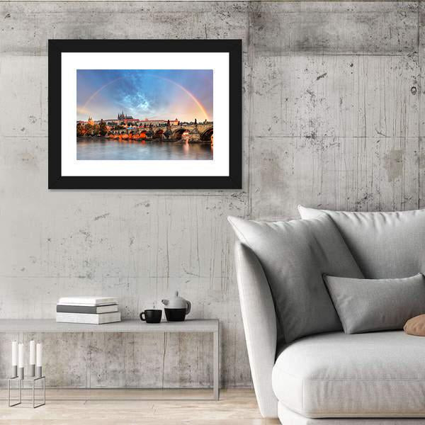 Prague Cityscape Panoramic Canvas Wall Art-1 Piece-36" x 12"-Tiaracle