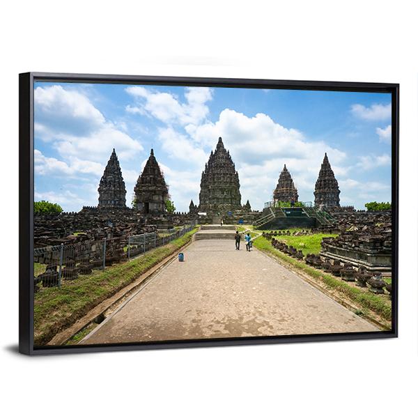 Prambanan Temple Canvas Wall Art-3 Horizontal-Gallery Wrap-25" x 16"-Tiaracle