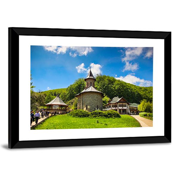 Prislop Monastery Hateg In Romania Canvas Wall Art-3 Horizontal-Gallery Wrap-25" x 16"-Tiaracle