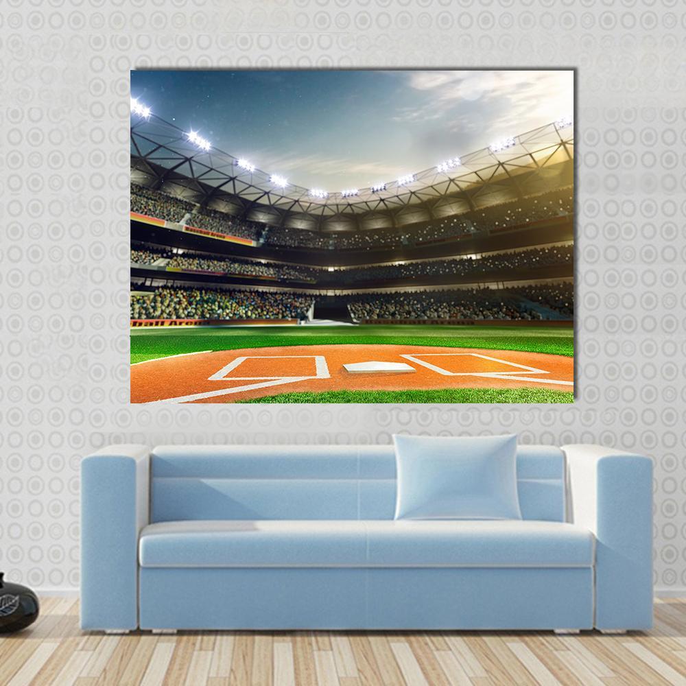 Baseball Grand Arena Canvas Wall Art-1 Piece-Gallery Wrap-48" x 32"-Tiaracle