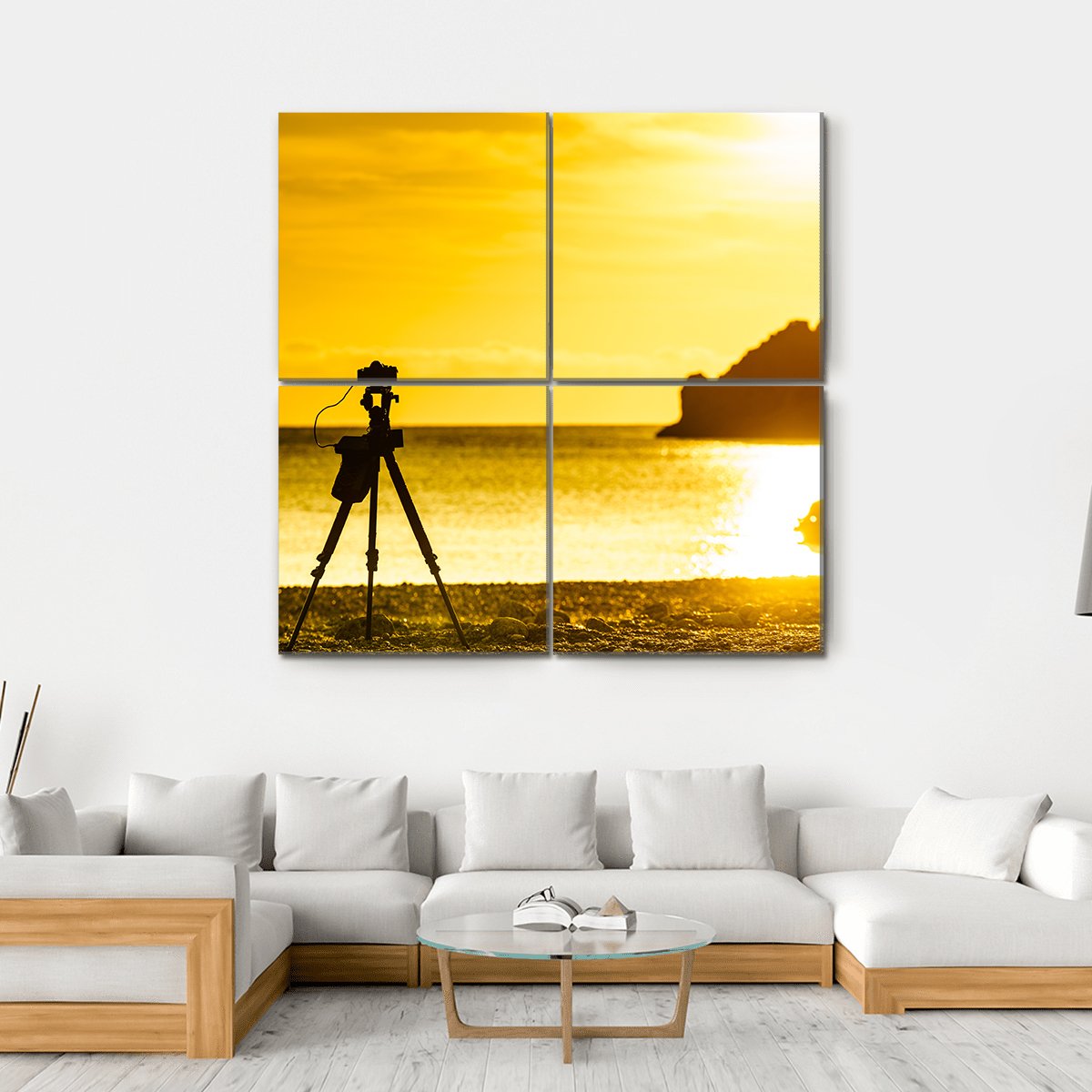 Professional Camera Taking Picture Canvas Wall Art-4 Square-Gallery Wrap-17" x 17"-Tiaracle