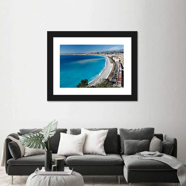 Promenade Des Anglais And Beach In Nice Canvas Wall Art-3 Horizontal-Gallery Wrap-25" x 16"-Tiaracle