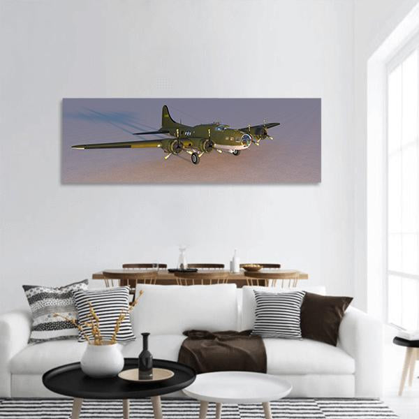 Propeller Fighter Panoramic Canvas Wall Art-1 Piece-36" x 12"-Tiaracle