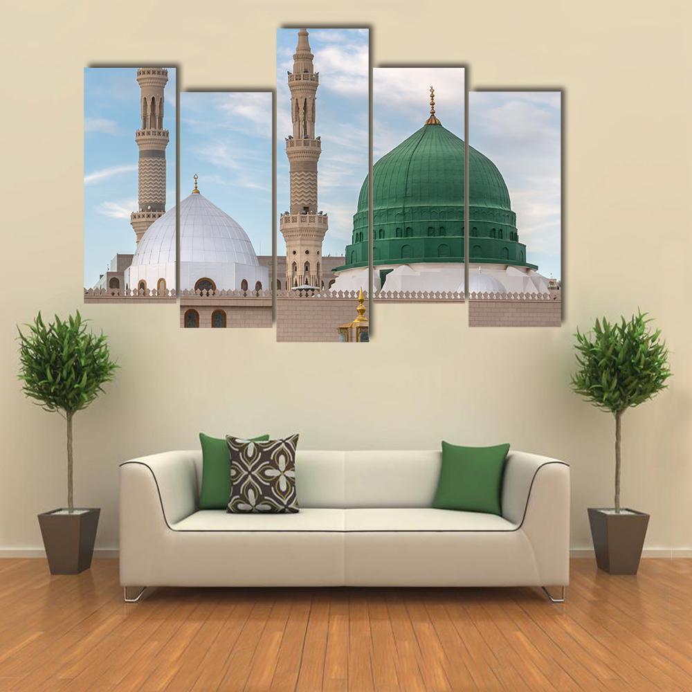 Prophet's Tomb Under The Green Dome Canvas Wall Art-5 Pop-Gallery Wrap-47" x 32"-Tiaracle