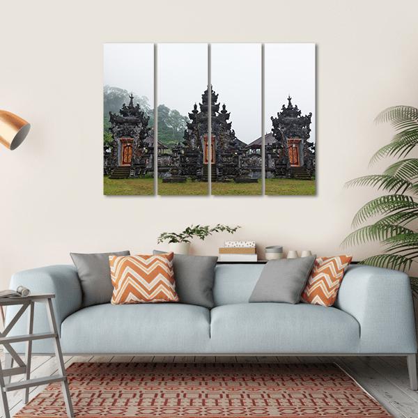 Pura Ulun Danu Buyan Temple Canvas Wall Art-4 Horizontal-Gallery Wrap-34" x 24"-Tiaracle