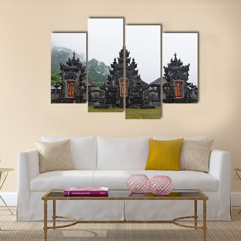 Pura Ulun Danu Buyan Temple Canvas Wall Art-4 Pop-Gallery Wrap-50" x 32"-Tiaracle