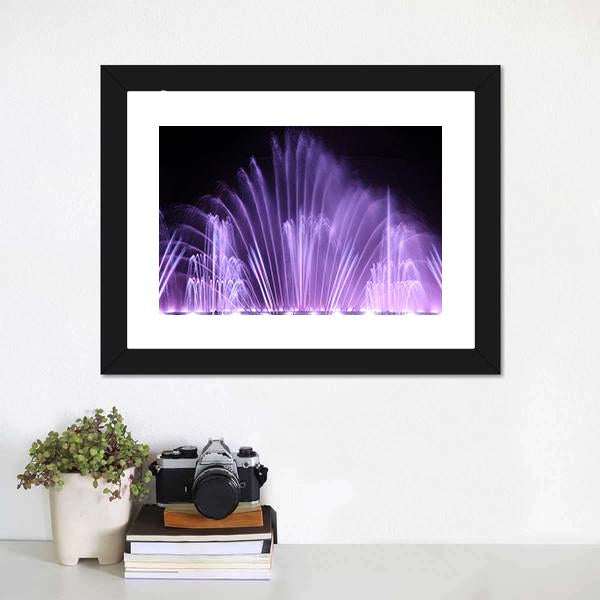 Purple Dancing Fountains Canvas Wall Art-5 Horizontal-Gallery Wrap-22" x 12"-Tiaracle