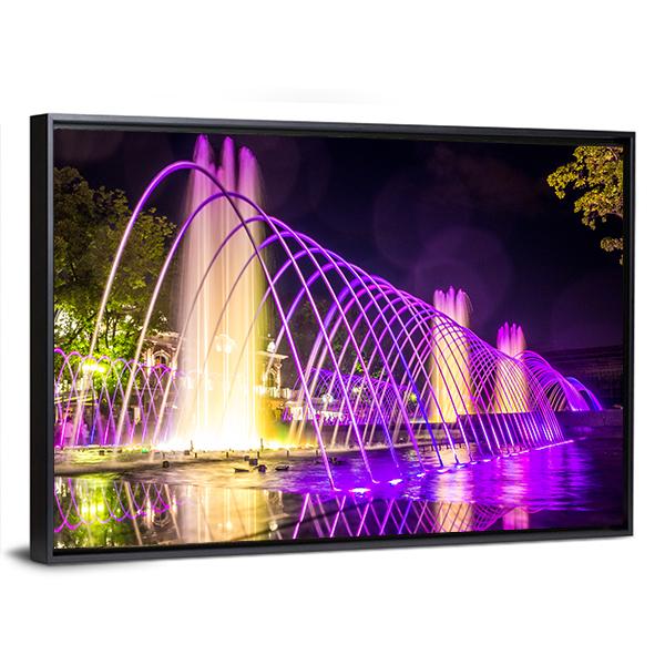 Purple Fountains Canvas Wall Art-5 Horizontal-Gallery Wrap-22" x 12"-Tiaracle