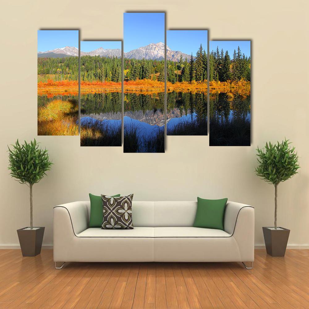 Pyramid Lake Canvas Wall Art-5 Pop-Gallery Wrap-47" x 32"-Tiaracle