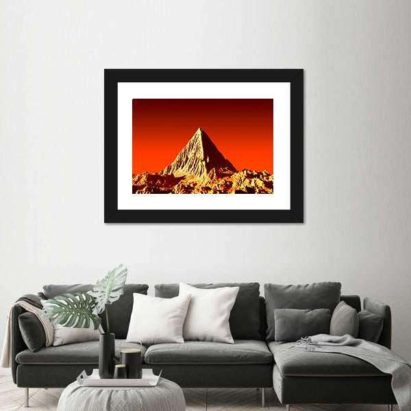 Pyramid On Mars Canvas Wall Art-5 Horizontal-Gallery Wrap-22" x 12"-Tiaracle