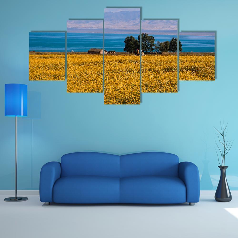 Qinghai Scenery Canvas Wall Art-5 Star-Gallery Wrap-62" x 32"-Tiaracle